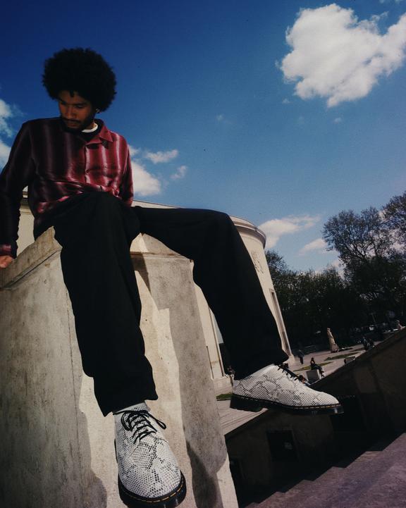 2046 Snake Print Suede Oxford Shoes