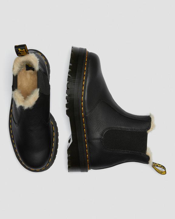 2976 Faux Fur Lined Platform Chelsea Boots