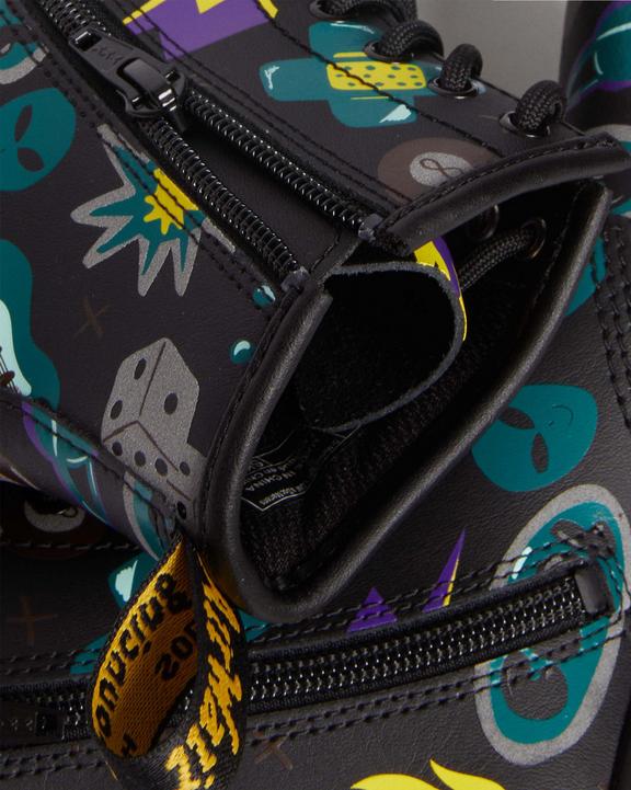 Junior 1460 Sticker Print Leather Lace Up Boots