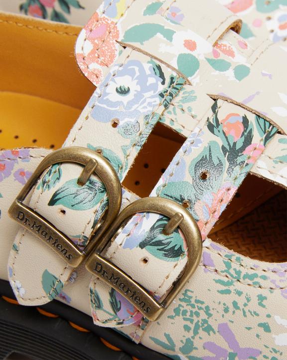 8065 Floral Mash Up Leather Mary Jane Shoes