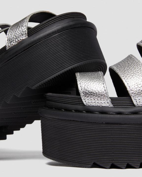 Blaire Metallic Leather Platform Strap Sandals