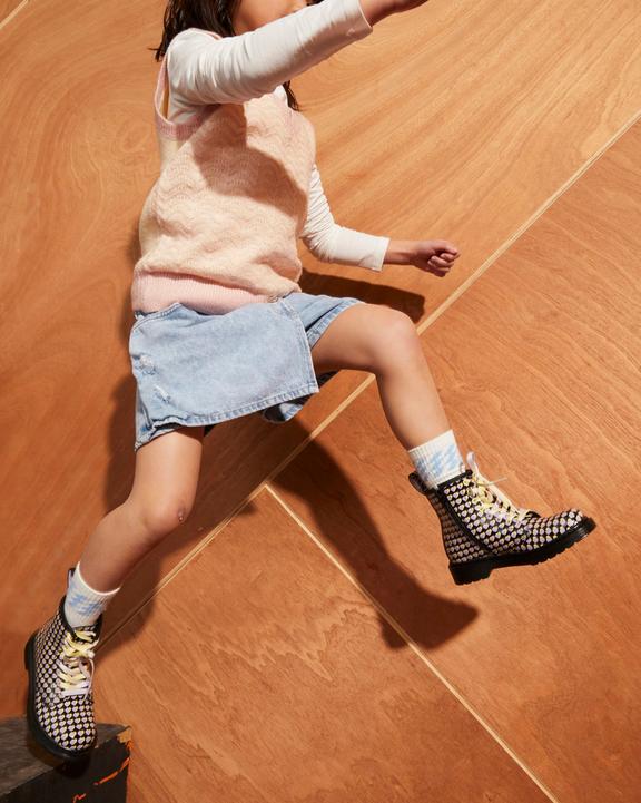 Junior 1460 Patent Heart Printed Lace Up Boots