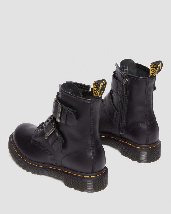 1460 Buckle Pull Up Leather Lace Up Boots
