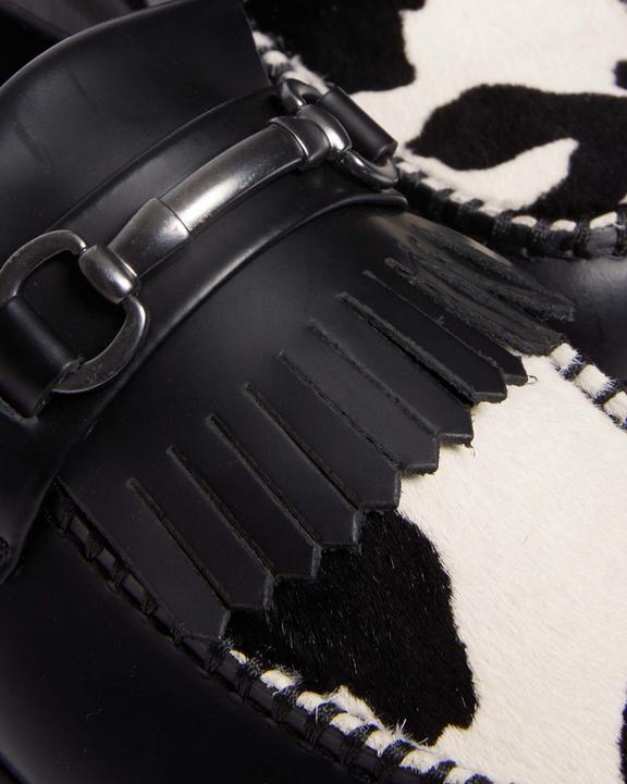 Adrian Snaffle Hair On & Leather Cow Print Kiltie Loafers