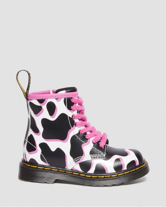 Toddler 1460 Cow Print Patent Leather Lace Up Boots