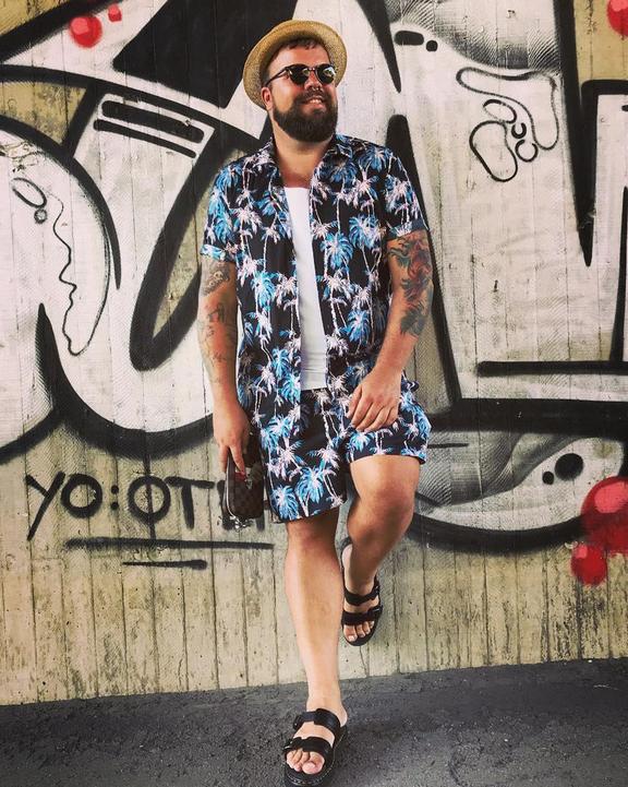 Myles Brando Leather Buckle Slide Sandals