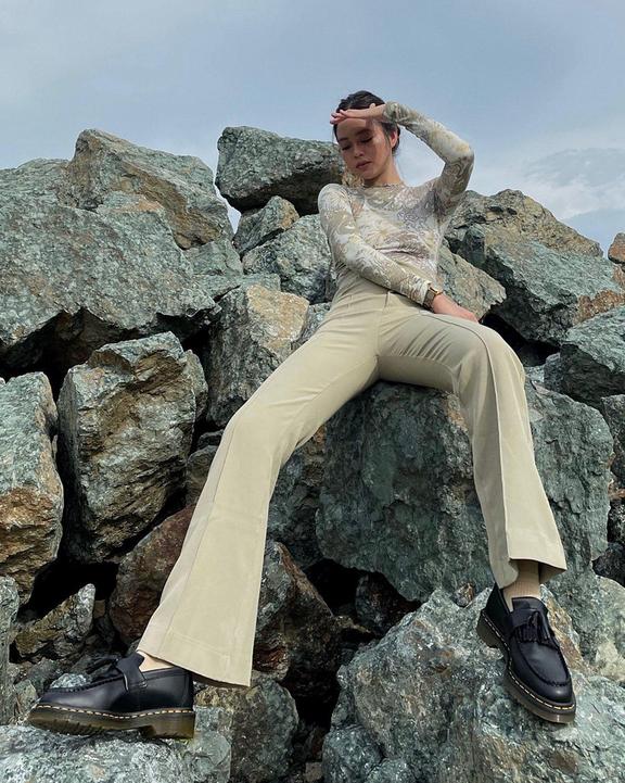 Adrian Yellow Stitch Leather Tassel Loafers