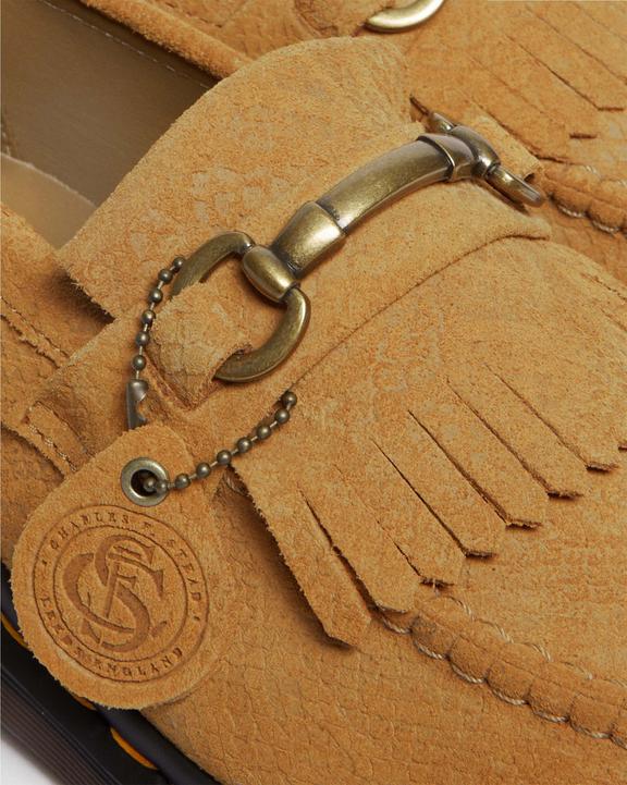 Adrian Snaffle Repello Emboss Suede Kiltie Loafers