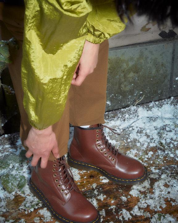 Vegan 1460 Faux Fur Lined Lace Up Boots