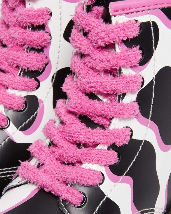 Junior 1460 Cow Print Patent Leather Lace Up Boots