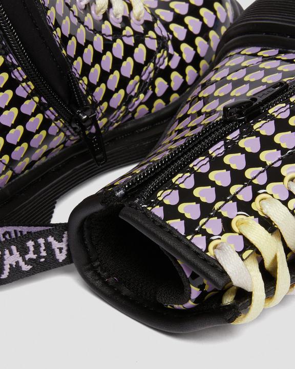 Toddler 1460 Patent Heart Printed Lace Up Boots