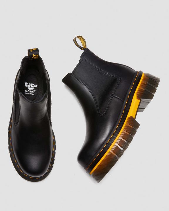 Audrick Contrast Sole Leather Platform Chelsea Boots