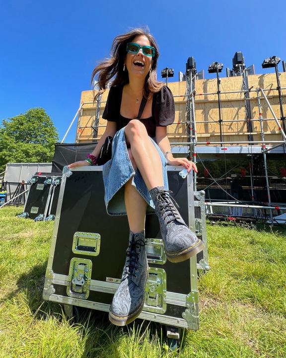 1460 Pascal Marbled Suede Lace Up Boots