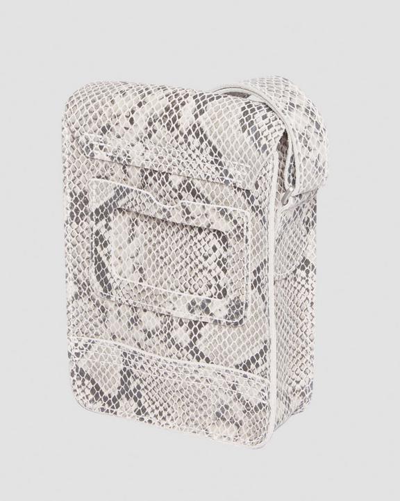 Snake Print Leather Vertical Crossbody Bag