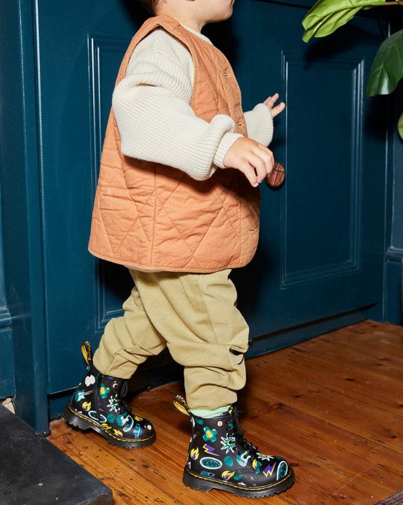 Toddler 1460 Sticker Print Leather Lace Up Boots