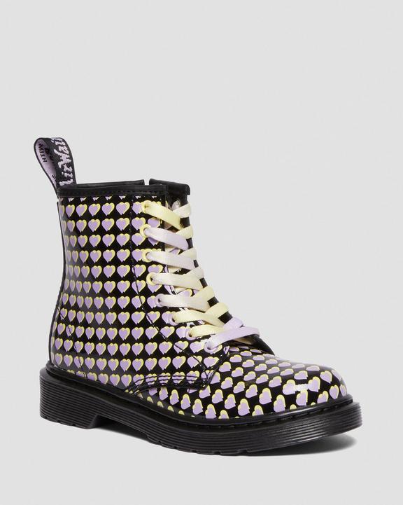 Junior 1460 Patent Heart Printed Lace Up Boots
