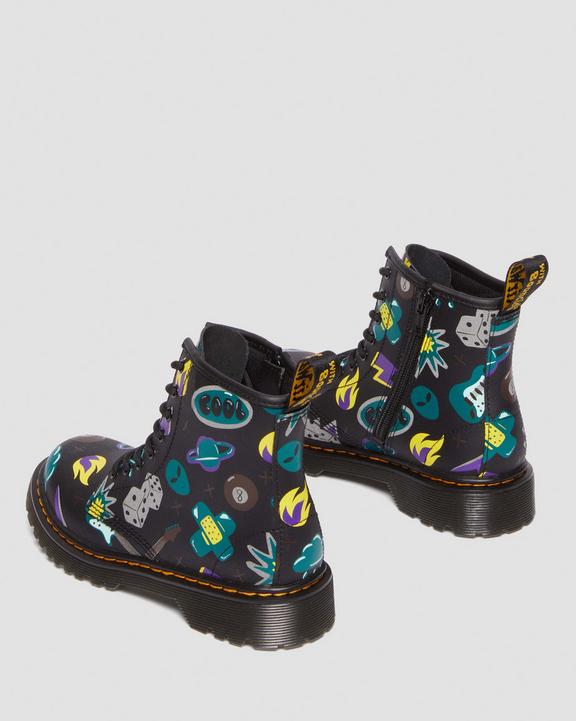 Junior 1460 Sticker Print Leather Lace Up Boots