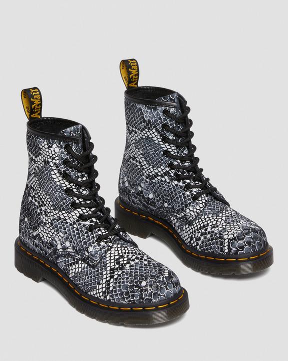 1460 Snake Print Leather Lace Up Boots