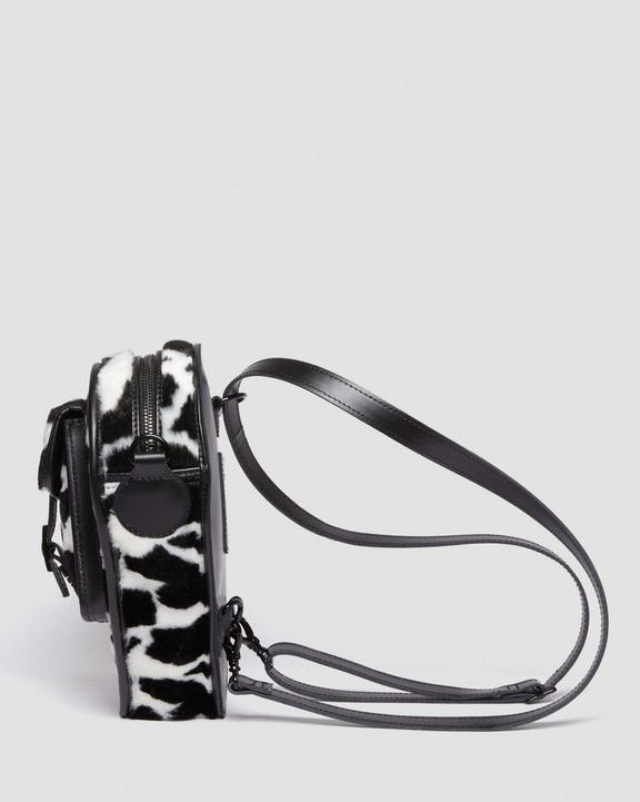 Heart Shaped Faux Fur Cow Print Backpack