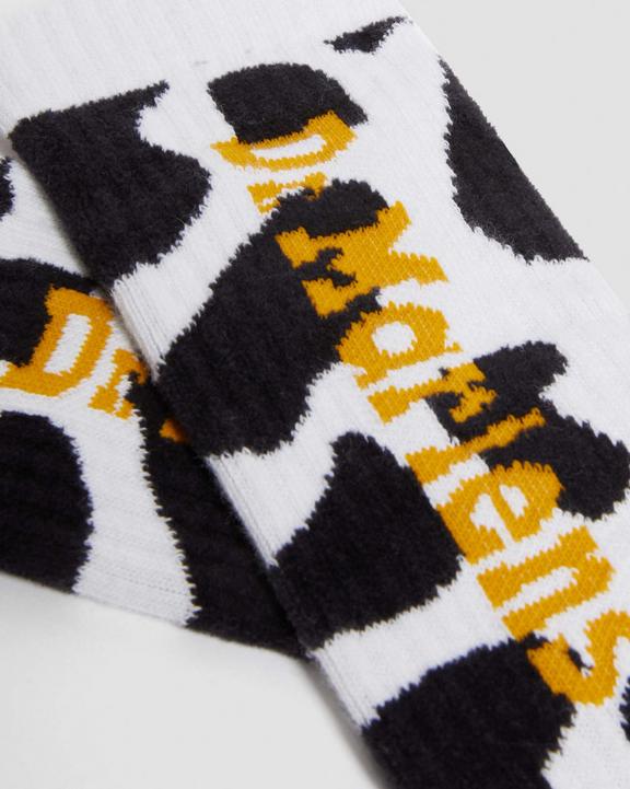 Vertical Logo Cow Print Cotton Blend Socks