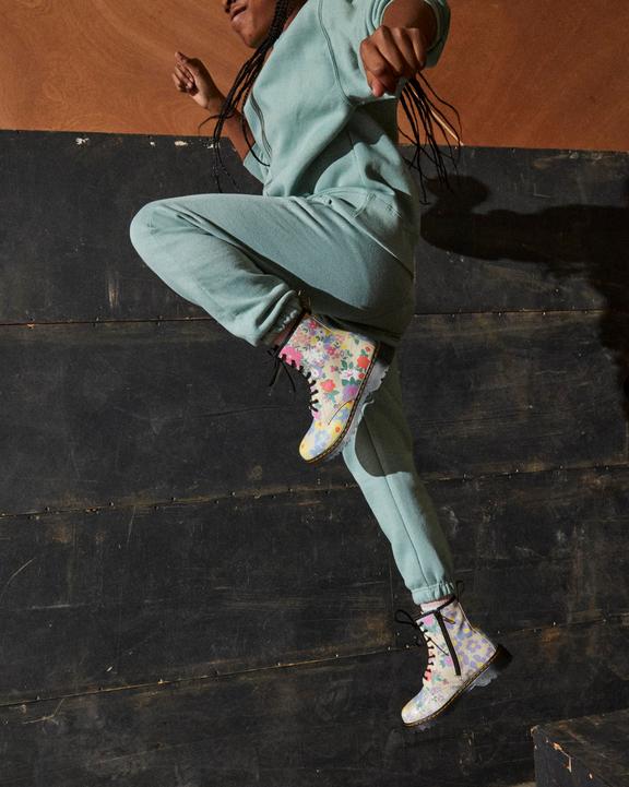 Youth 1460 Floral Mash Up Leather Lace Up Boots