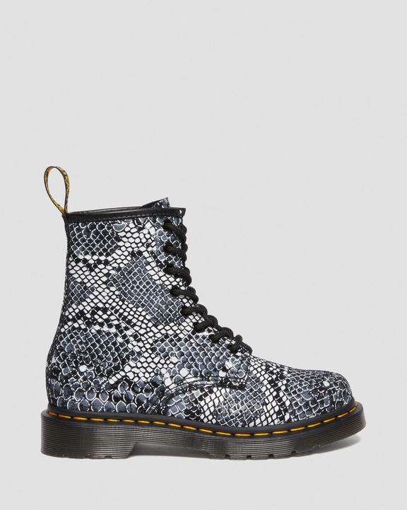 1460 Snake Print Leather Lace Up Boots