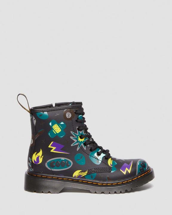 Junior 1460 Sticker Print Leather Lace Up Boots
