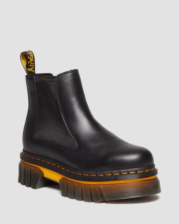 Audrick Contrast Sole Leather Platform Chelsea Boots