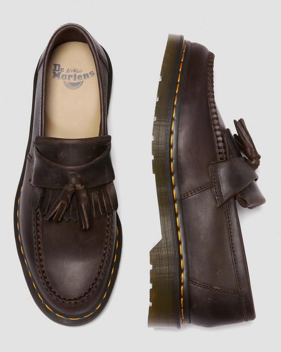 Adrian Crazy Horse Leather Tassel Loafers