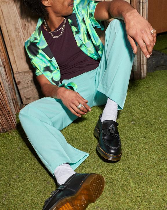 Adrian Yellow Stitch Leather Tassel Loafers