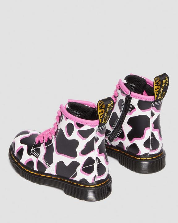 Toddler 1460 Cow Print Patent Leather Lace Up Boots