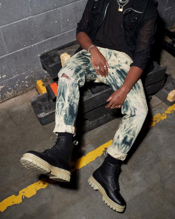 Rikard Contrast Sole Platform Lace Up Boots