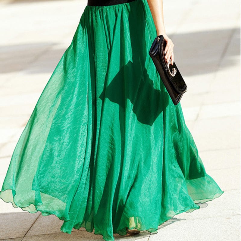 Boho Ruffled Chiffon Skirt - YOUXIZT