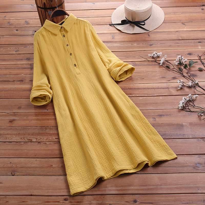 Modern Boho Plus Size Shirt Dress - YOUXIZT