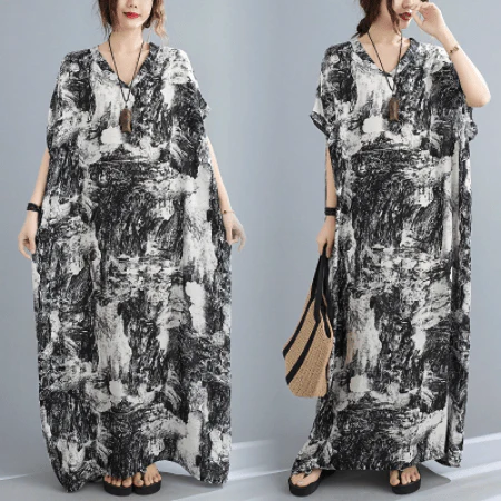 Phuket Abstract Kaftan Dress - YOUXIZT