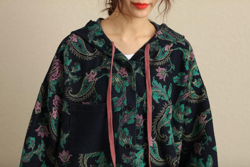 Paisley Roses Hooded Sweater Vest - YOUXIZT