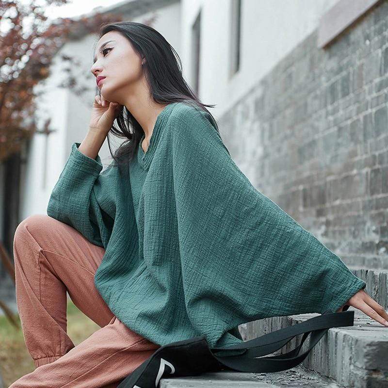 Long Sleeve Batwing Shirt - YOUXIZT