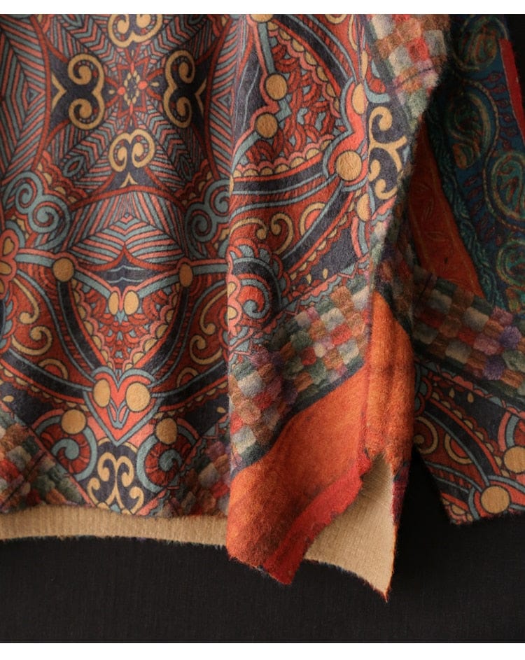Asia inspired Mandala Cashmere Sweater - YOUXIZT