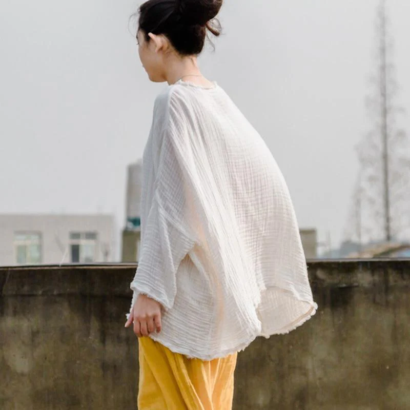 White Oversized Linen Shirt - YOUXIZT