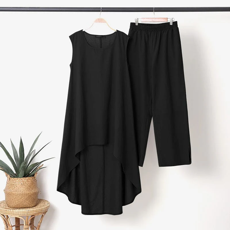 Zen Gypsy High-Low Tank + Palazzo Pants Outfit - YOUXIZT