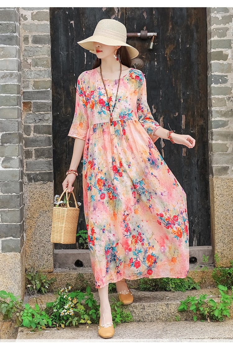 Fang Hua Floral Midi Dress - YOUXIZT