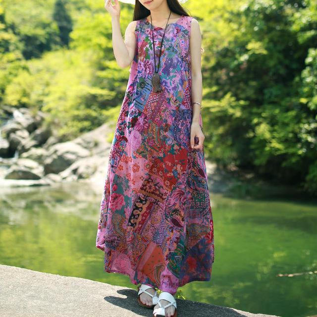 Sweet Dreams Patchwork Hippie Dress - YOUXIZT
