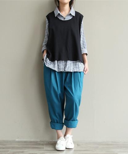 Casual Literary Roll-up Trousers - YOUXIZT