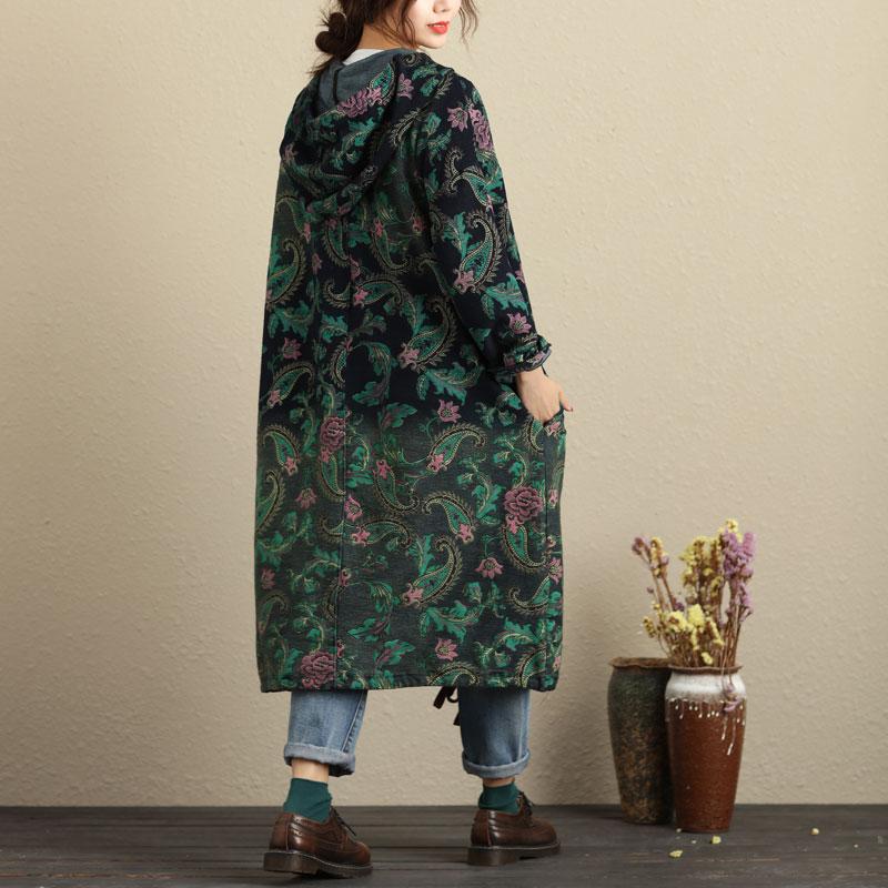 Paisley Roses Hooded Sweater Vest - YOUXIZT