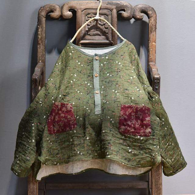Floral Cotton and Linen Blouse - YOUXIZT