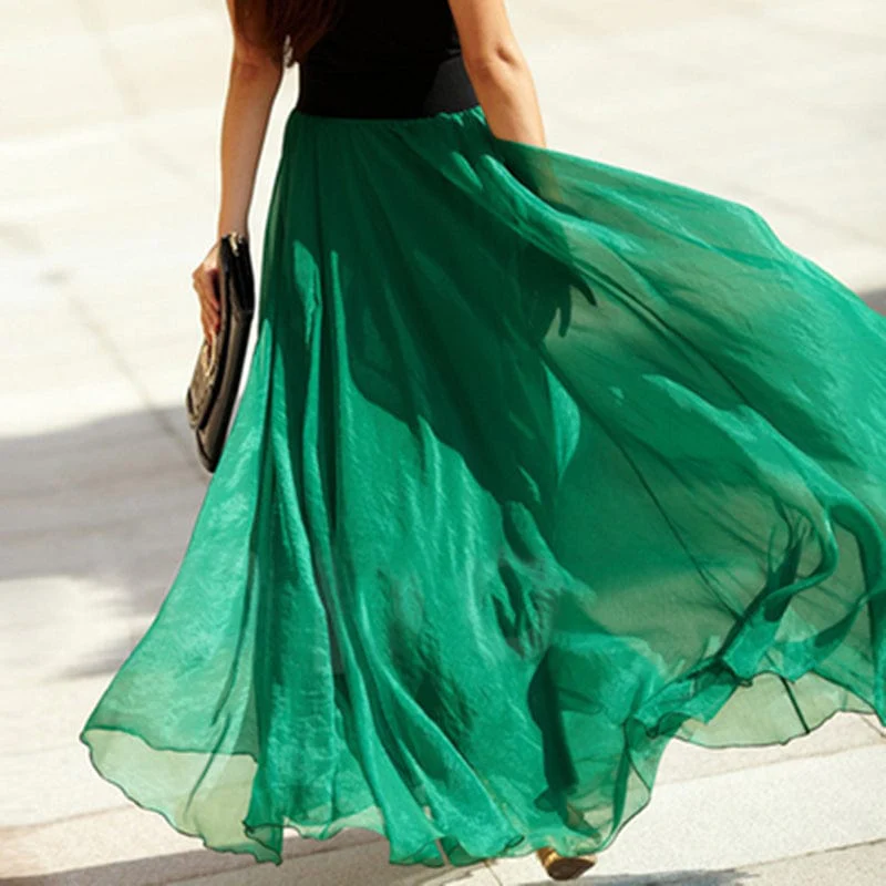 Boho Ruffled Chiffon Skirt - YOUXIZT