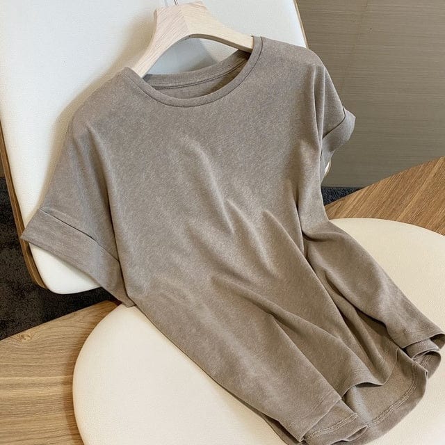 Basic Cotton and Linen T-shirt - YOUXIZT