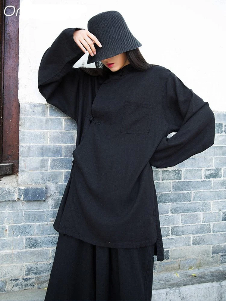 Minimalist Cotton & Linen Blouse - YOUXIZT