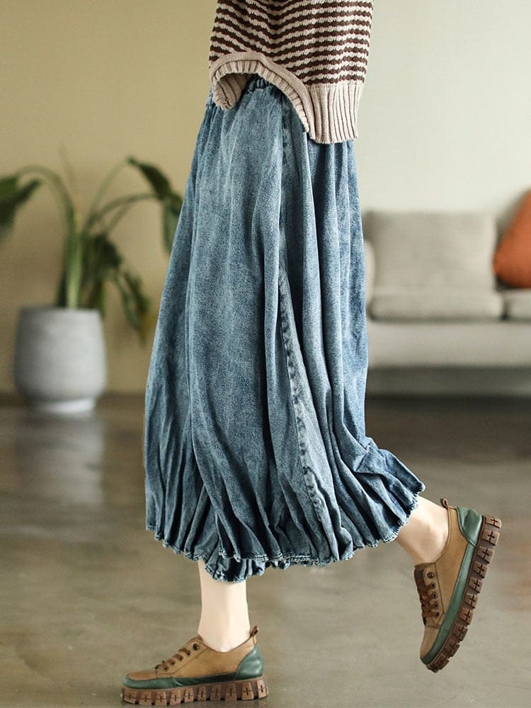 High Waist Vintage Denim Pants - VERGITR