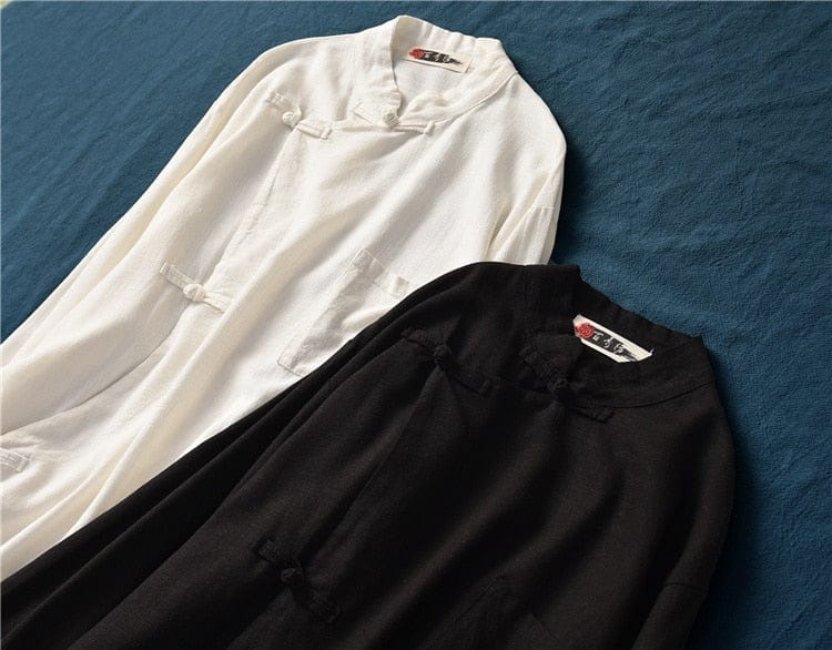 Minimalist Cotton & Linen Blouse - YOUXIZT